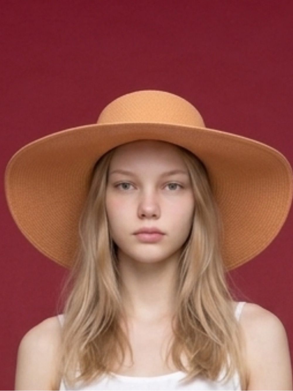 Filippo Catarzi Floppy Sun Hat, Soft Orange Raffia, 3" Brim